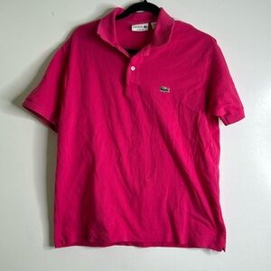 Lacoste classic fit polo shirt pink size large